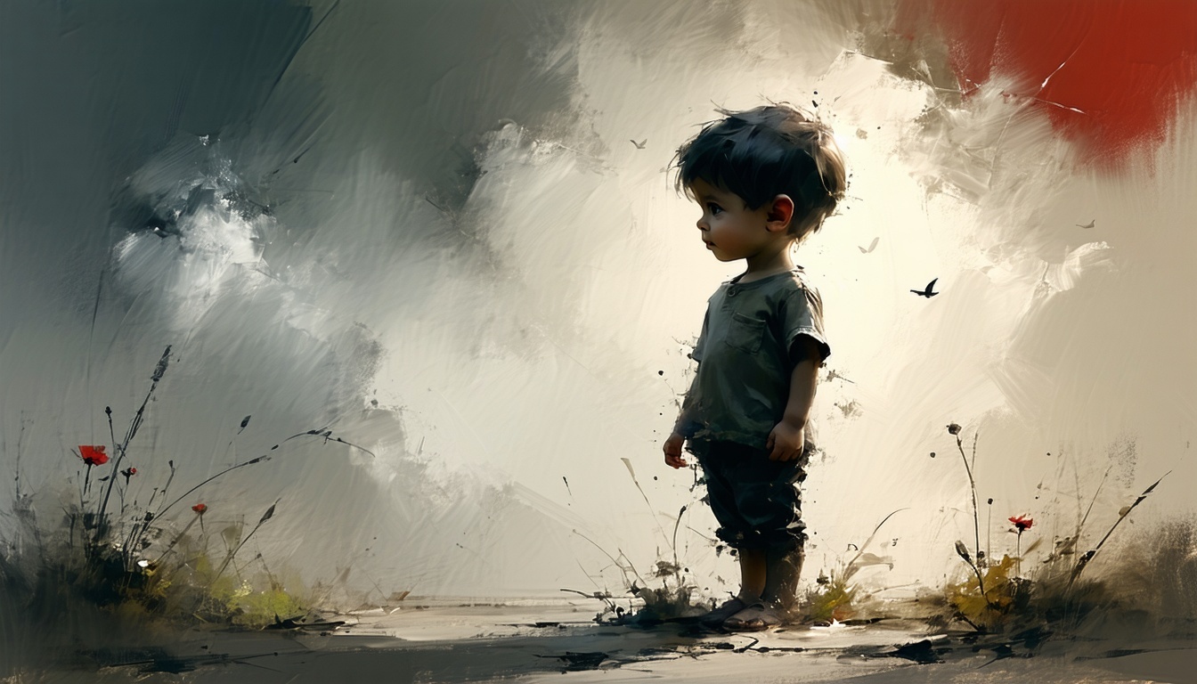 A poignant image of Dee Wile as a child, symbolizi